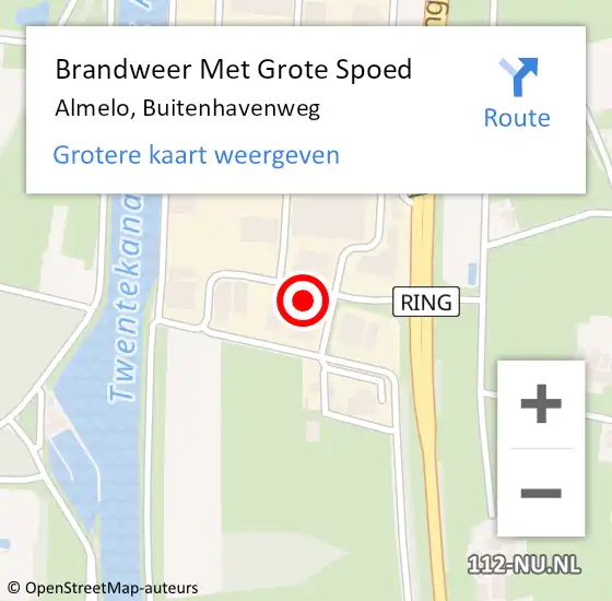 Locatie op kaart van de 112 melding: Brandweer Met Grote Spoed Naar Almelo, Buitenhavenweg op 22 juli 2024 09:20