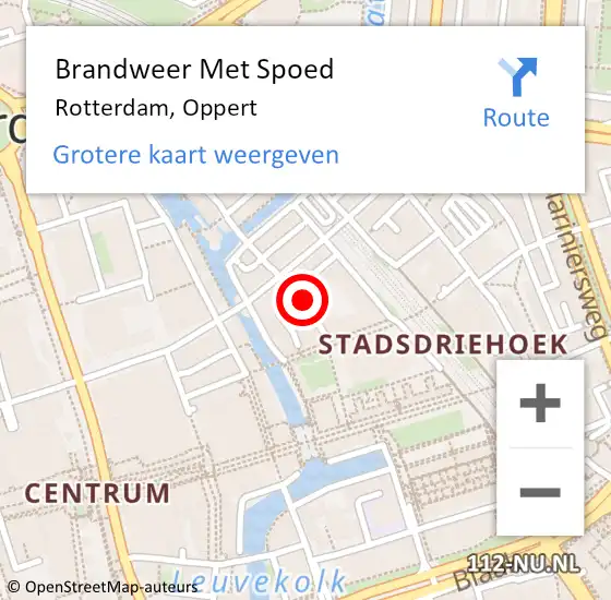 Locatie op kaart van de 112 melding: Brandweer Met Spoed Naar Rotterdam, Oppert op 22 juli 2024 09:29