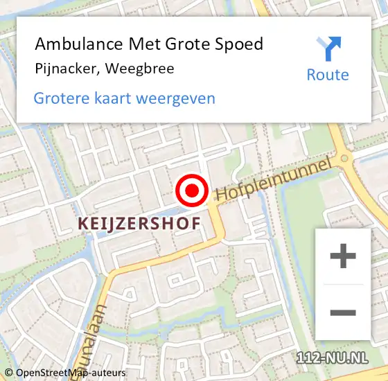 Locatie op kaart van de 112 melding: Ambulance Met Grote Spoed Naar Pijnacker, Weegbree op 22 juli 2024 10:00