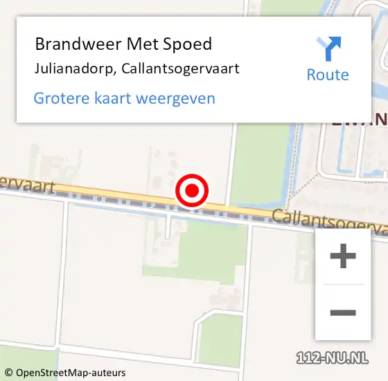 Locatie op kaart van de 112 melding: Brandweer Met Spoed Naar Julianadorp, Callantsogervaart op 22 juli 2024 10:00