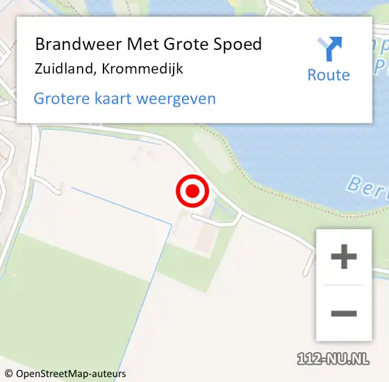 Locatie op kaart van de 112 melding: Brandweer Met Grote Spoed Naar Zuidland, Krommedijk op 22 juli 2024 10:09