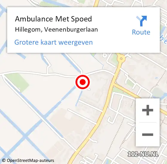 Locatie op kaart van de 112 melding: Ambulance Met Spoed Naar Hillegom, Veenenburgerlaan op 22 juli 2024 10:19