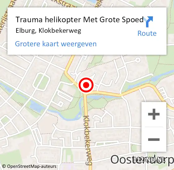 Locatie op kaart van de 112 melding: Trauma helikopter Met Grote Spoed Naar Elburg, Klokbekerweg op 22 juli 2024 11:06