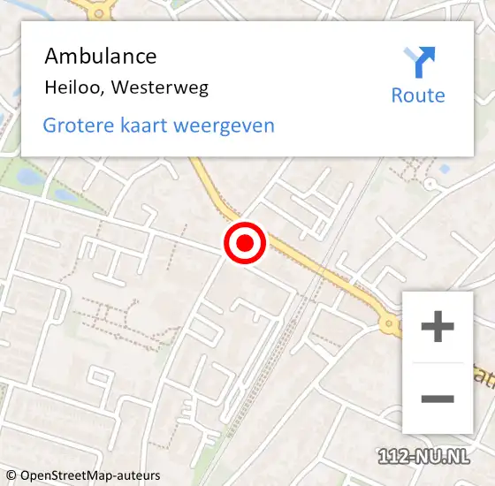 Locatie op kaart van de 112 melding: Ambulance Heiloo, Westerweg op 22 juli 2024 11:50