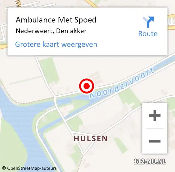 Locatie op kaart van de 112 melding: Ambulance Met Spoed Naar Nederweert, Den akker op 22 juli 2024 12:06