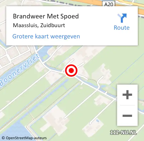 Locatie op kaart van de 112 melding: Brandweer Met Spoed Naar Maassluis, Zuidbuurt op 22 juli 2024 13:09