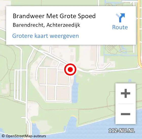 Locatie op kaart van de 112 melding: Brandweer Met Grote Spoed Naar Barendrecht, Achterzeedijk op 22 juli 2024 13:13