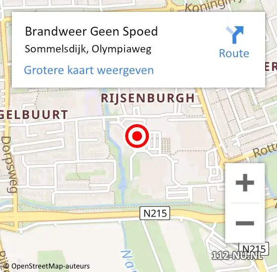 Locatie op kaart van de 112 melding: Brandweer Geen Spoed Naar Sommelsdijk, Olympiaweg op 22 juli 2024 13:24