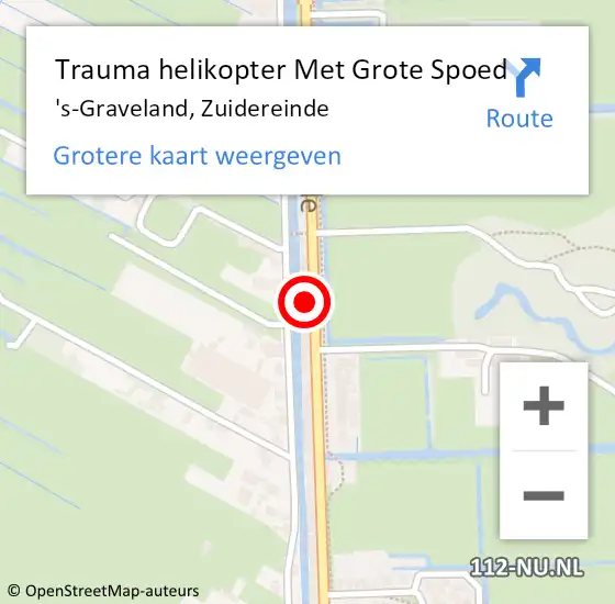 Locatie op kaart van de 112 melding: Trauma helikopter Met Grote Spoed Naar 's-Graveland, Zuidereinde op 22 juli 2024 13:26