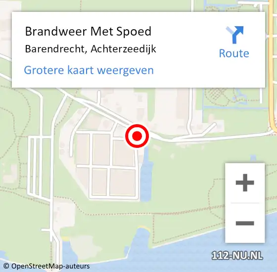 Locatie op kaart van de 112 melding: Brandweer Met Spoed Naar Barendrecht, Achterzeedijk op 22 juli 2024 13:37