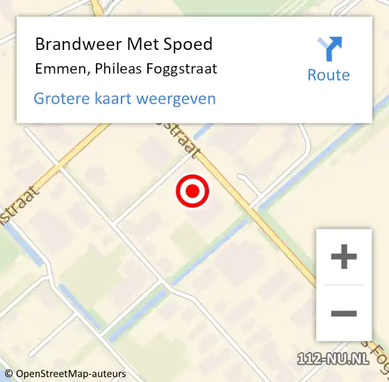 Locatie op kaart van de 112 melding: Brandweer Met Spoed Naar Emmen, Phileas Foggstraat op 22 juli 2024 13:43