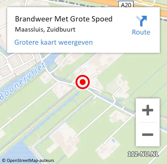 Locatie op kaart van de 112 melding: Brandweer Met Grote Spoed Naar Maassluis, Zuidbuurt op 22 juli 2024 14:10