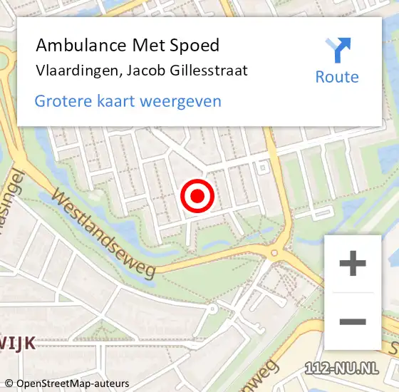 Locatie op kaart van de 112 melding: Ambulance Met Spoed Naar Vlaardingen, Jacob Gillesstraat op 22 juli 2024 14:16