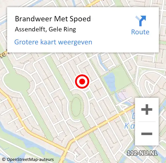 Locatie op kaart van de 112 melding: Brandweer Met Spoed Naar Assendelft, Gele Ring op 22 juli 2024 14:26