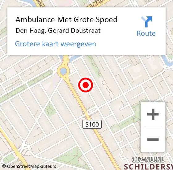 Locatie op kaart van de 112 melding: Ambulance Met Grote Spoed Naar Den Haag, Gerard Doustraat op 22 juli 2024 14:31