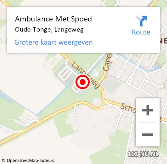 Locatie op kaart van de 112 melding: Ambulance Met Spoed Naar Oude-Tonge, Langeweg op 22 juli 2024 14:37