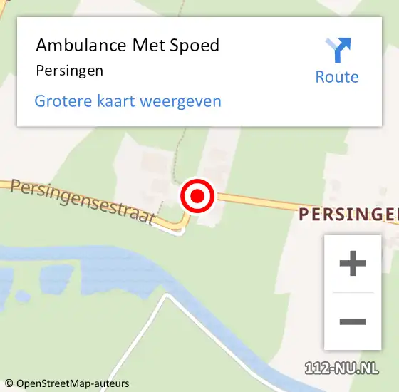 Locatie op kaart van de 112 melding: Ambulance Met Spoed Naar Persingen op 22 juli 2024 15:05