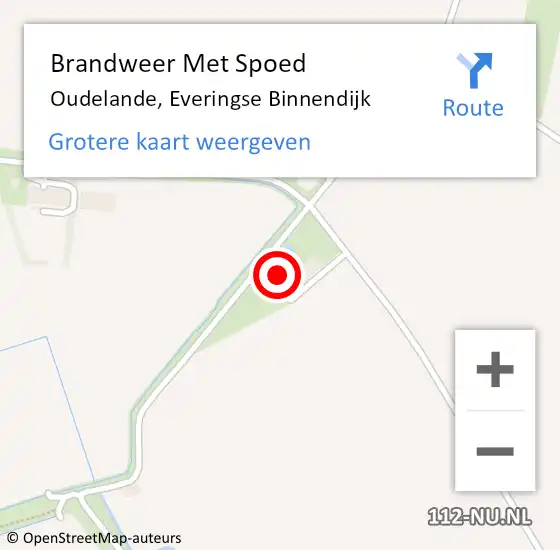 Locatie op kaart van de 112 melding: Brandweer Met Spoed Naar Oudelande, Everingse Binnendijk op 22 juli 2024 15:22