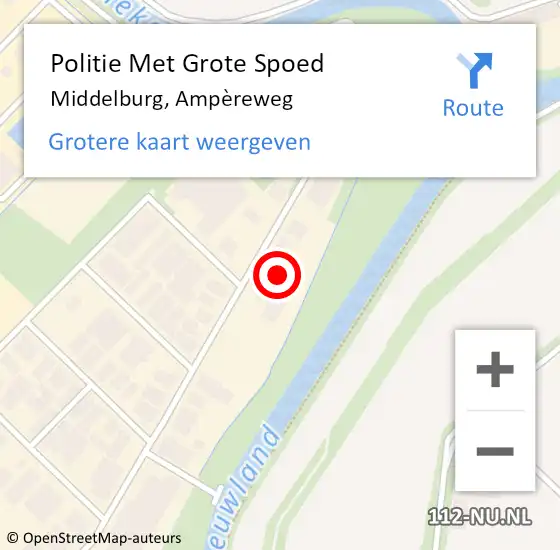 Locatie op kaart van de 112 melding: Politie Met Grote Spoed Naar Middelburg, Ampèreweg op 22 juli 2024 16:02