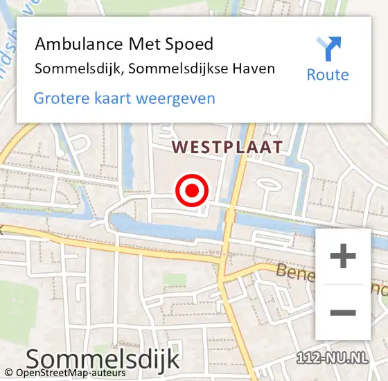 Locatie op kaart van de 112 melding: Ambulance Met Spoed Naar Sommelsdijk, Sommelsdijkse Haven op 22 juli 2024 16:08