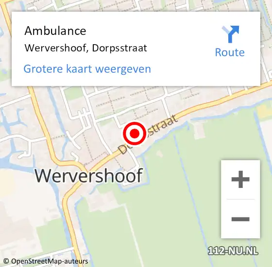 Locatie op kaart van de 112 melding: Ambulance Wervershoof, Dorpsstraat op 22 juli 2024 16:33