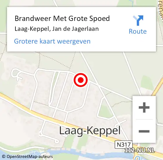 Locatie op kaart van de 112 melding: Brandweer Met Grote Spoed Naar Laag-Keppel, Jan de Jagerlaan op 22 juli 2024 17:08