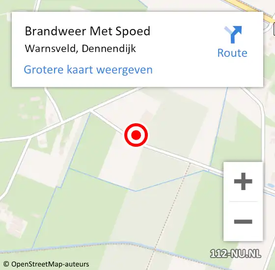 Locatie op kaart van de 112 melding: Brandweer Met Spoed Naar Warnsveld, Dennendijk op 22 juli 2024 17:23