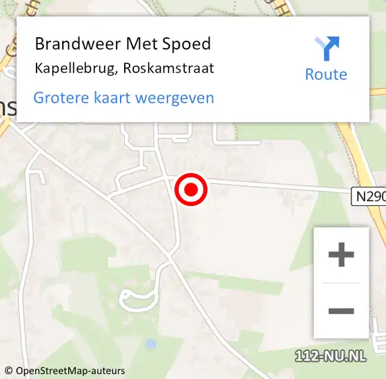 Locatie op kaart van de 112 melding: Brandweer Met Spoed Naar Kapellebrug, Roskamstraat op 22 juli 2024 17:31