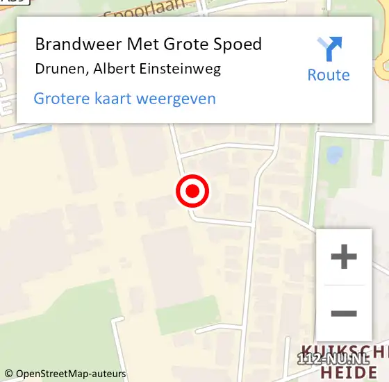 Locatie op kaart van de 112 melding: Brandweer Met Grote Spoed Naar Drunen, Albert Einsteinweg op 22 juli 2024 17:40