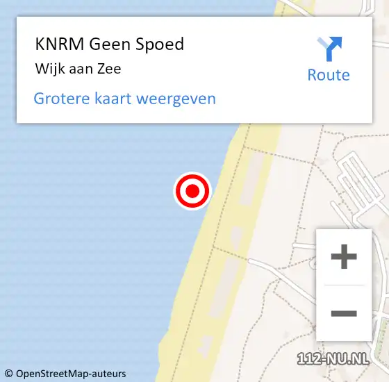 Locatie op kaart van de 112 melding: KNRM Geen Spoed Naar Wijk aan Zee op 22 juli 2024 19:01