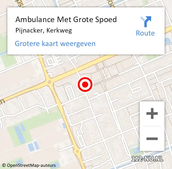 Locatie op kaart van de 112 melding: Ambulance Met Grote Spoed Naar Pijnacker, Kerkweg op 22 juli 2024 19:15