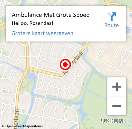 Locatie op kaart van de 112 melding: Ambulance Met Grote Spoed Naar Heiloo, Rosendaal op 22 juli 2024 19:42