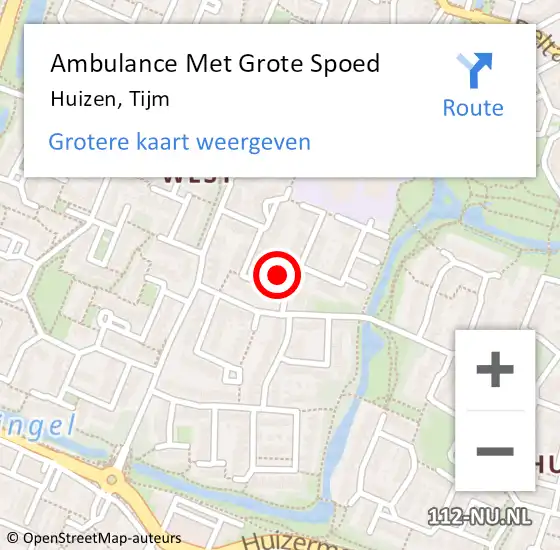 Locatie op kaart van de 112 melding: Ambulance Met Grote Spoed Naar Huizen, Tijm op 14 oktober 2014 01:18