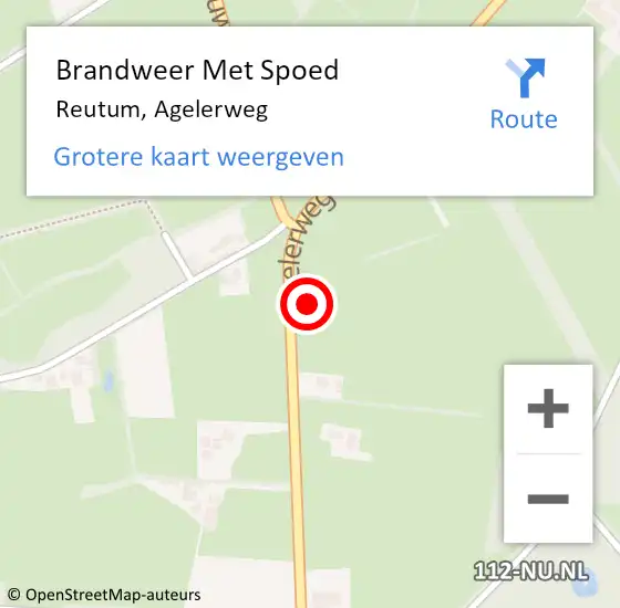 Locatie op kaart van de 112 melding: Brandweer Met Spoed Naar Reutum, Agelerweg op 22 juli 2024 20:23