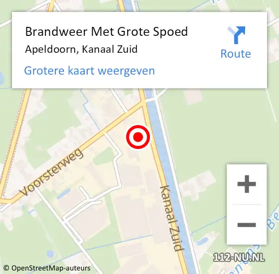 Locatie op kaart van de 112 melding: Brandweer Met Grote Spoed Naar Apeldoorn, Kanaal Zuid op 22 juli 2024 20:24