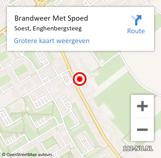 Locatie op kaart van de 112 melding: Brandweer Met Spoed Naar Soest, Enghenbergsteeg op 22 juli 2024 21:12