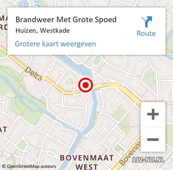 Locatie op kaart van de 112 melding: Brandweer Met Grote Spoed Naar Huizen, Westkade op 22 juli 2024 21:45