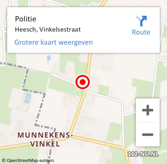 Locatie op kaart van de 112 melding: Politie Heesch, Vinkelsestraat op 22 juli 2024 22:10