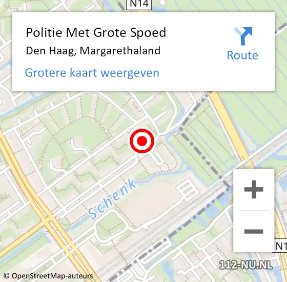 Locatie op kaart van de 112 melding: Politie Met Grote Spoed Naar Den Haag, Margarethaland op 22 juli 2024 23:22