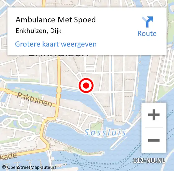 Locatie op kaart van de 112 melding: Ambulance Met Spoed Naar Enkhuizen, Dijk op 22 juli 2024 23:24