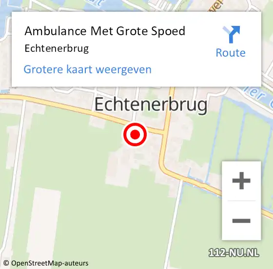 Locatie op kaart van de 112 melding: Ambulance Met Grote Spoed Naar Echtenerbrug op 22 juli 2024 23:43