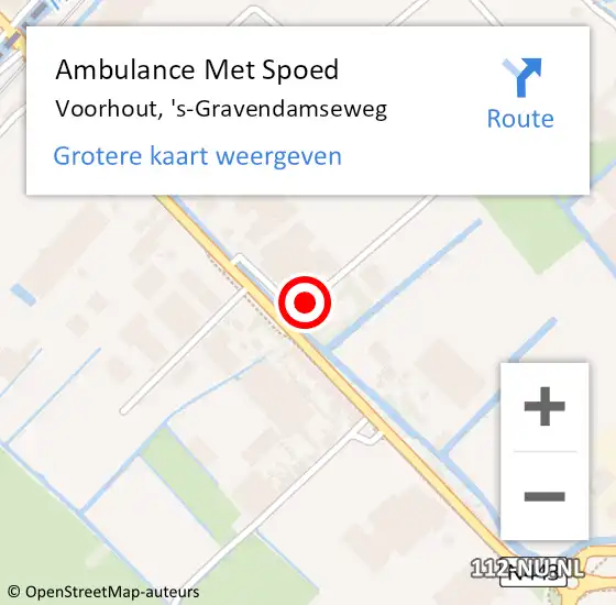 Locatie op kaart van de 112 melding: Ambulance Met Spoed Naar Voorhout, 's-Gravendamseweg op 22 juli 2024 23:53