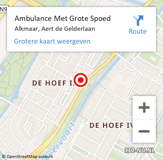 Locatie op kaart van de 112 melding: Ambulance Met Grote Spoed Naar Alkmaar, Aert de Gelderlaan op 23 juli 2024 00:07