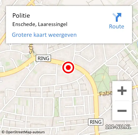 Locatie op kaart van de 112 melding: Politie Enschede, Laaressingel op 23 juli 2024 00:13