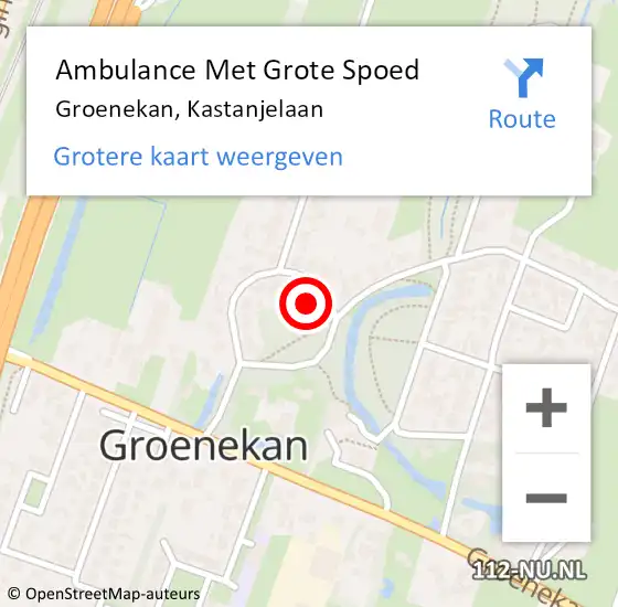 Locatie op kaart van de 112 melding: Ambulance Met Grote Spoed Naar Groenekan, Kastanjelaan op 14 oktober 2014 02:41