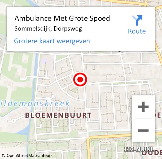 Locatie op kaart van de 112 melding: Ambulance Met Grote Spoed Naar Sommelsdijk, Dorpsweg op 23 juli 2024 01:40