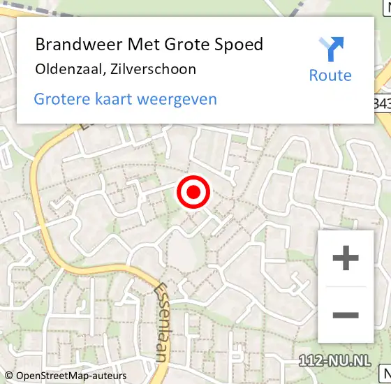 Locatie op kaart van de 112 melding: Brandweer Met Grote Spoed Naar Oldenzaal, Zilverschoon op 23 juli 2024 02:12