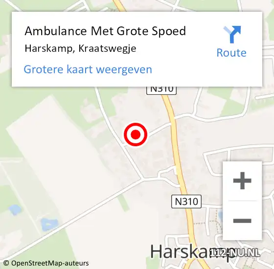 Locatie op kaart van de 112 melding: Ambulance Met Grote Spoed Naar Harskamp, Kraatswegje op 14 oktober 2014 03:10