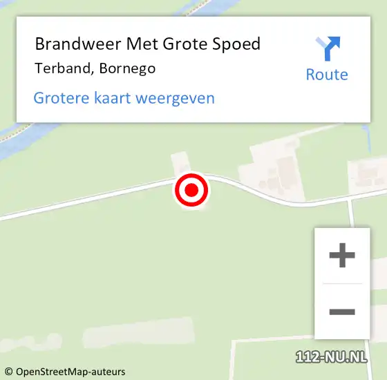 Locatie op kaart van de 112 melding: Brandweer Met Grote Spoed Naar Terband, Bornego op 23 juli 2024 05:46