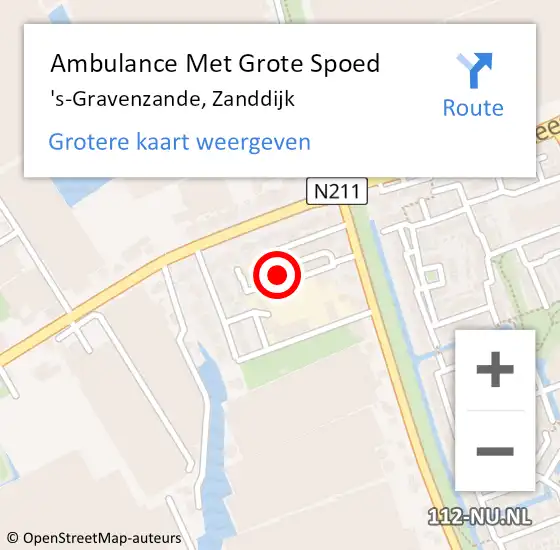 Locatie op kaart van de 112 melding: Ambulance Met Grote Spoed Naar 's-Gravenzande, Zanddijk op 23 juli 2024 07:07